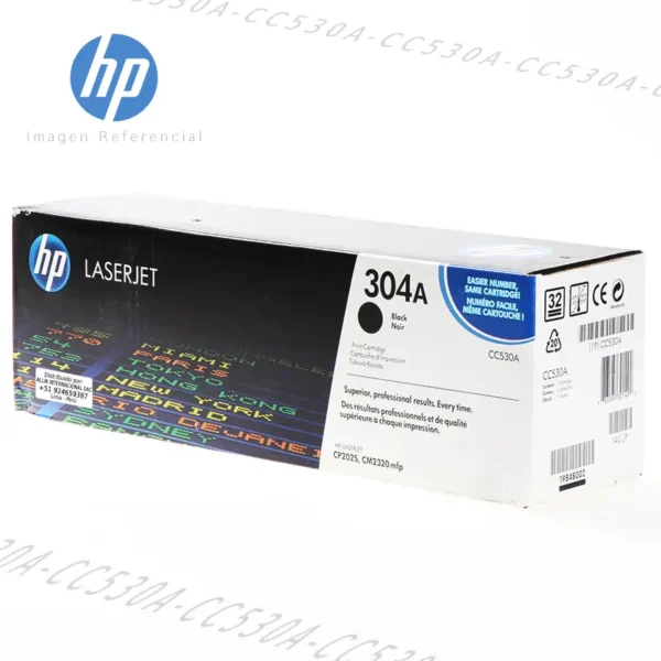 Tóner HP 304A Negro CC530A 3.500 Páginas este cartucho está hecho para impresoras HP Color LaserJet CM2320, CP2025