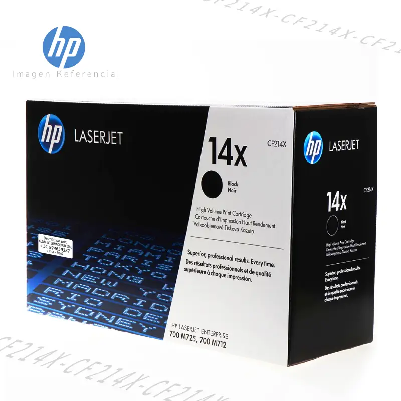 Tóner HP 14X Negro CF214X este cartucho está hecho para impresoras HP LaserJet Enterprise 700 M712, M725