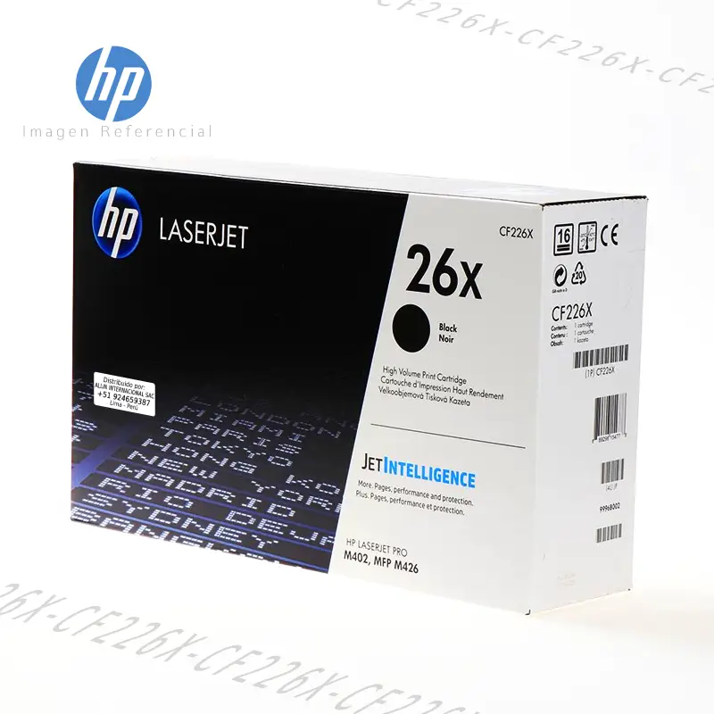 Cartucho de Tóner HP 26X color Negro CF226X HP LaserJet Pro M402, M426