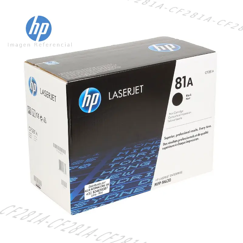 Tóner HP 81A Negro CF281A este cartucho está hecho para impresoras HP LaserJet Enterprise Flow M630,M604,M605,M606,M625,M605