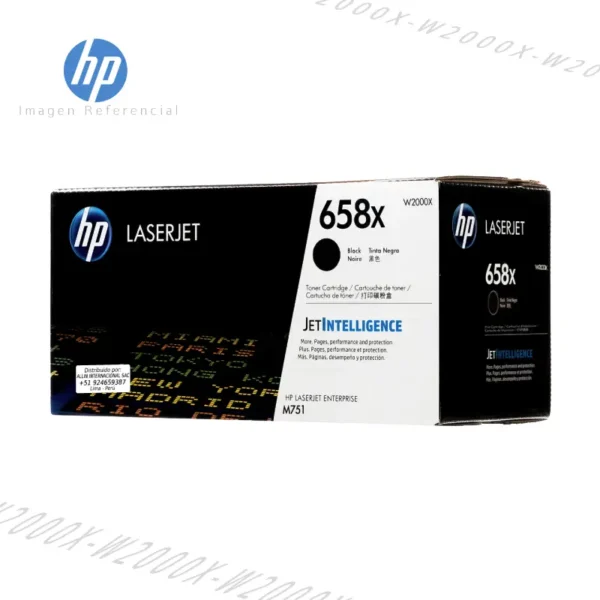 Cartucho de Tóner HP 658X Negro W2000X para impresoras HP Color LaserJet Enterprise M751