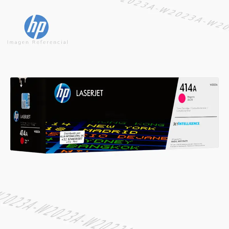 Cartucho de Tóner HP 414A color Magenta W2023A para impresora HP Color LaserJet Pro MFP M479, M454