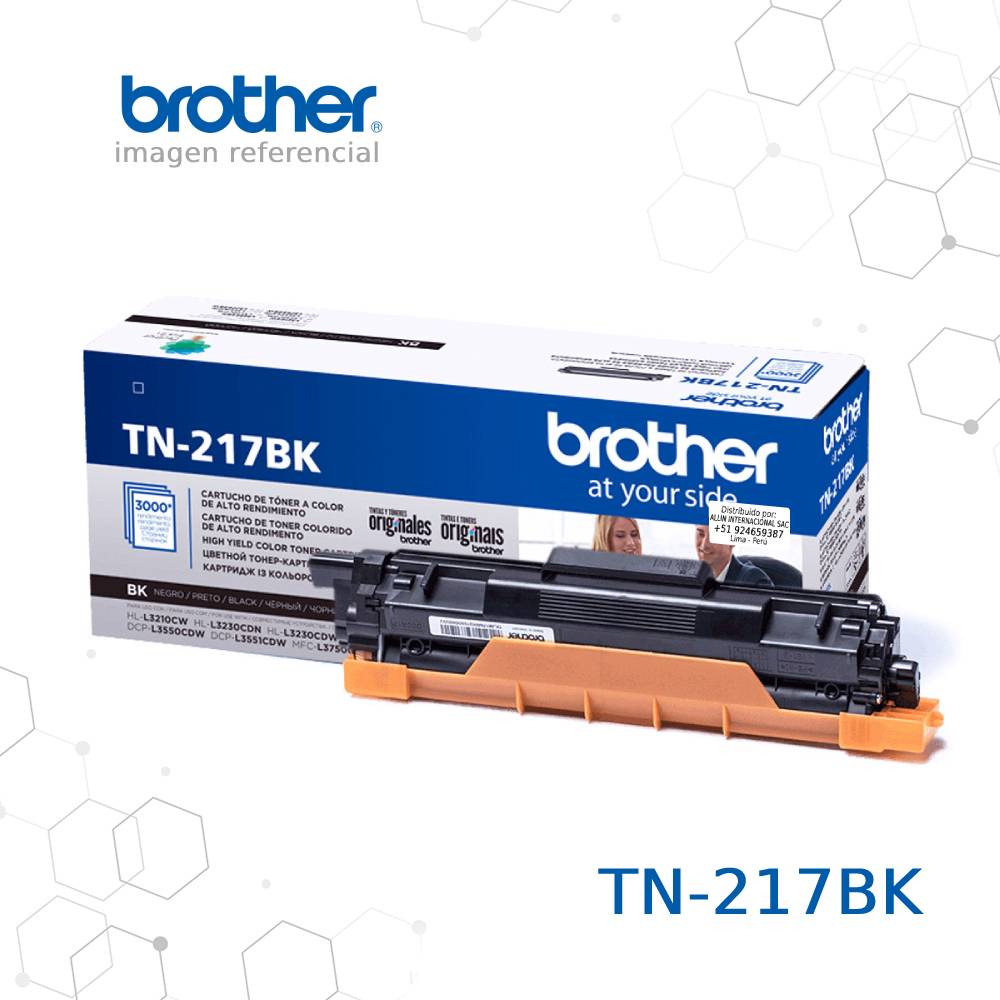 Cartucho de Tóner Brother TN-217BK Negro 3.000 Páginas.