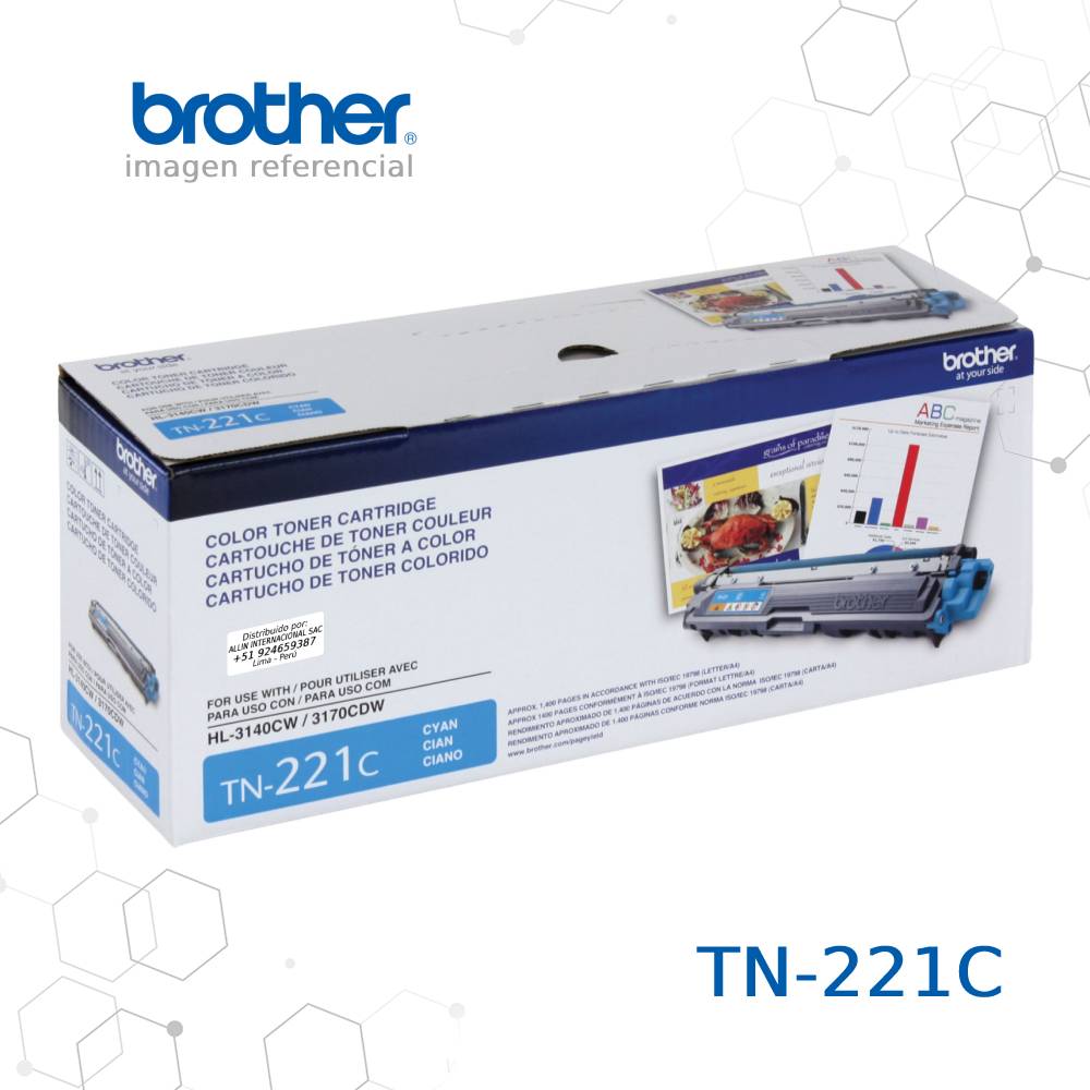 Cartucho de Tóner Brother TN-221C Cian