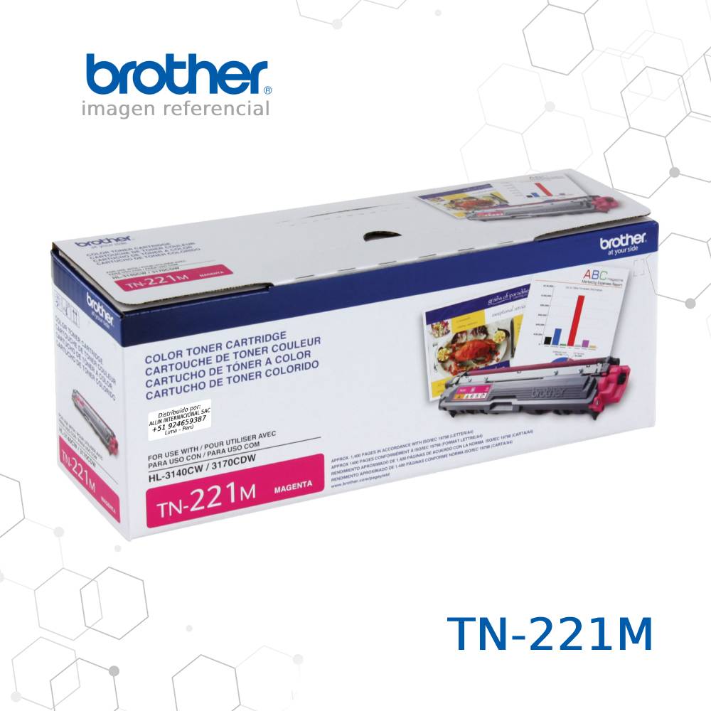 Cartucho de Tóner Brother TN-221M Magenta