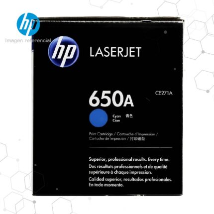 Cartucho de Tóner HP 650A Cian CE271A para impresora HP Color LaserJet Enterprise CP5520, CP5525dn, CP5525n, CP5525xh, M750dn, M750n, M750xh los mejores precios en lima Peru