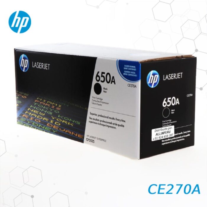 Cartucho de Tóner HP 650A Negro CE270A para impresora HP Color LaserJet Enterprise CP5520, CP5525dn, CP5525n, CP5525xh, M750dn, M750n, M750xh los mejores precios en lima Peru 13