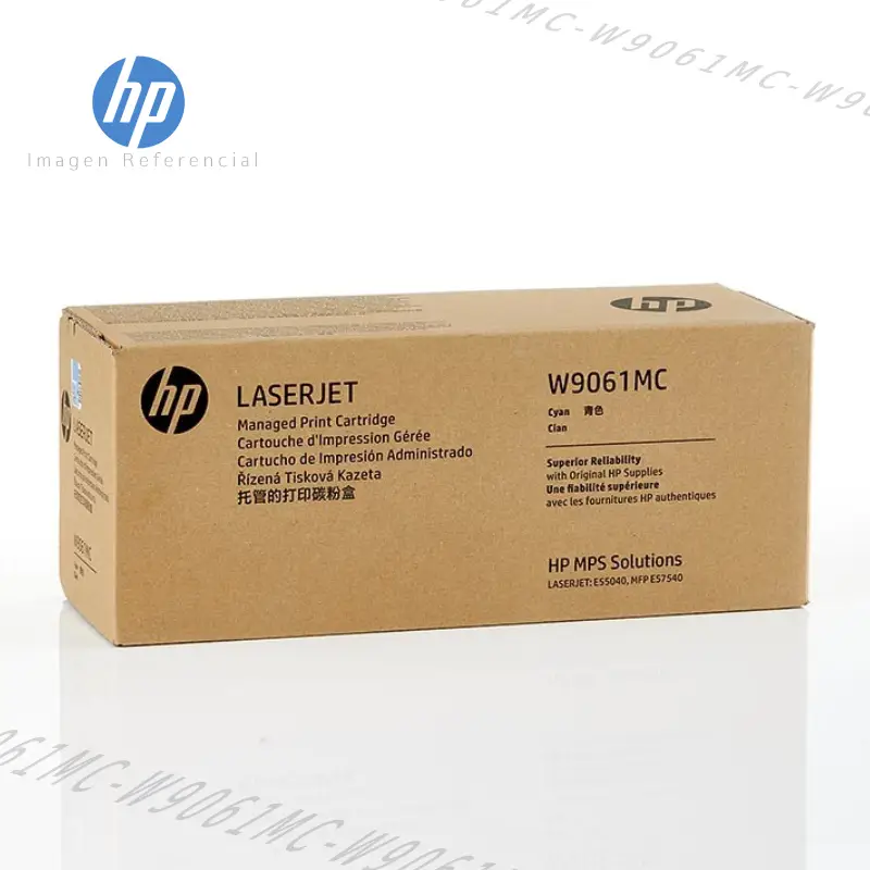 Cartucho de toner W9061MC original Cyan para impresoras HP LaserJet Managed E55040dw, E57540c, E57540dn