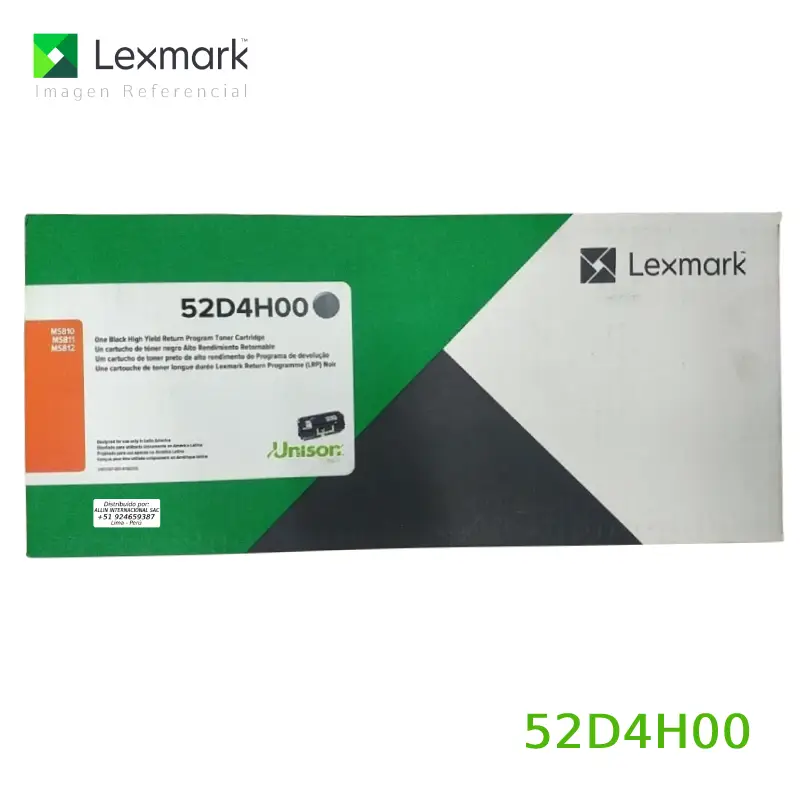 Tóner Lexmark 52D4H00 este cartucho está hecho para impresoras Lexmark MS812dn