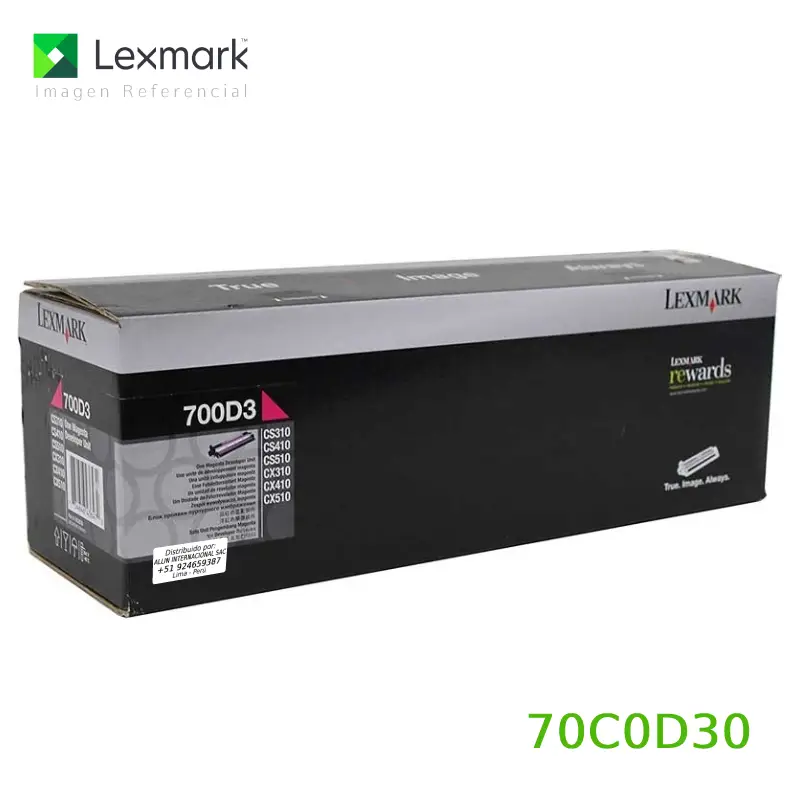 Tóner Lexmark 70C0D30 este cartucho está hecho para impresoras Lexmark CX410de