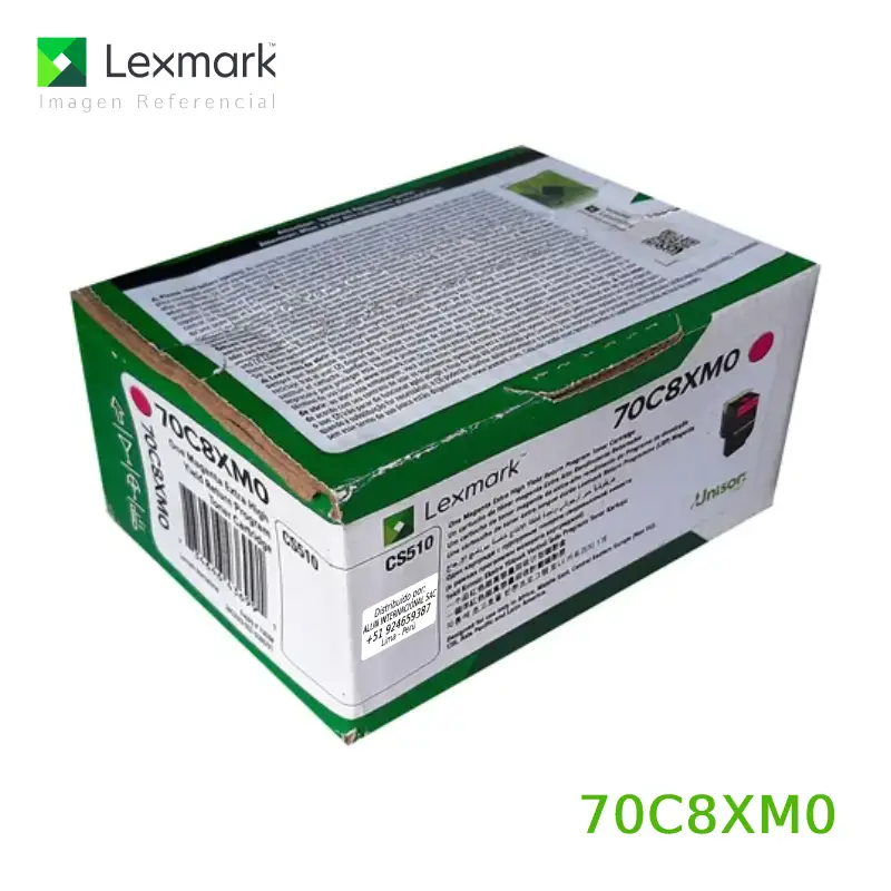 Tóner Lexmark 70C8XM0 este cartucho está hecho para impresoras Lexmark CS510de