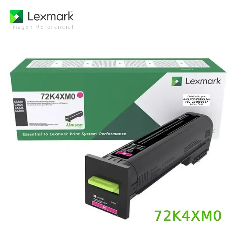 Tóner Lexmark 72K4XM0 este cartucho está hecho para impresoras Lexmark CX860de