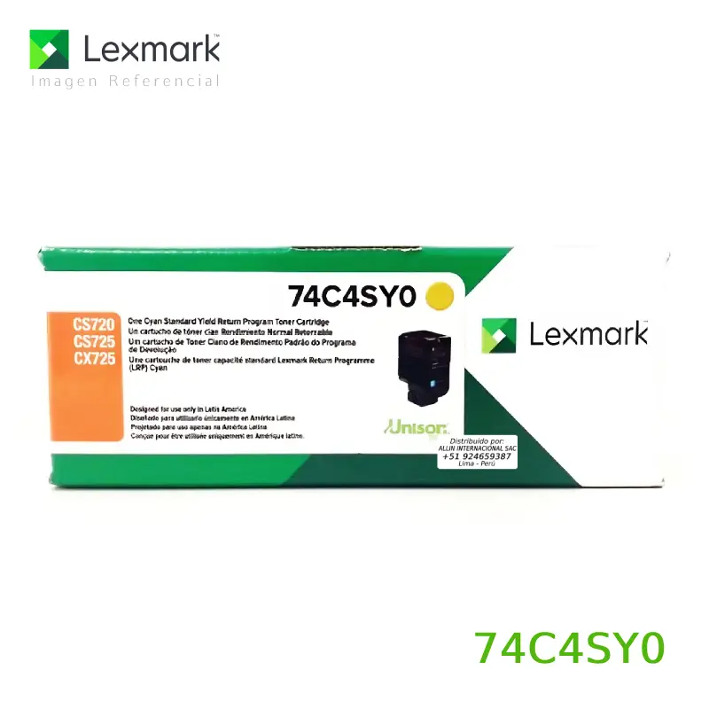 Tóner Lexmark 74C4SY0 este cartucho está hecho para impresoras Lexmark CS720de