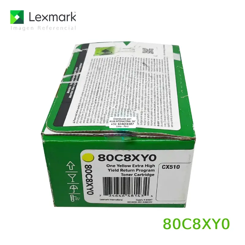 Tóner Lexmark 80C8XY0 este cartucho está hecho para impresoras Lexmark CX510dhe