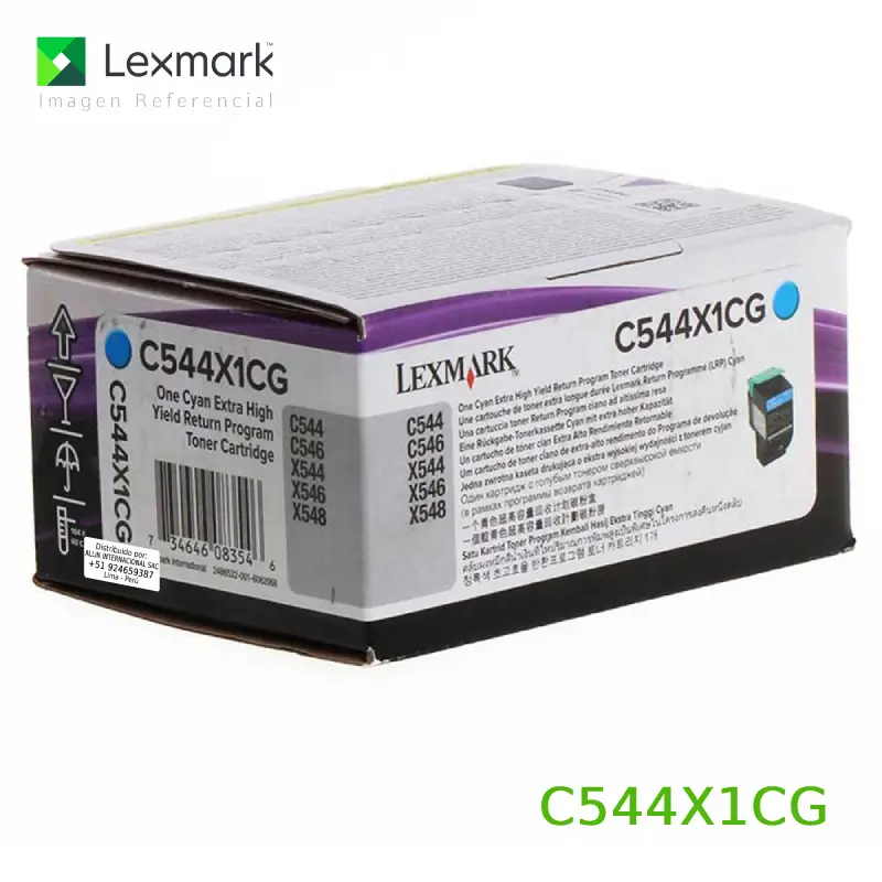 Tóner Lexmark C544X1CG este cartucho está hecho para impresoras Lexmark X544dtn
