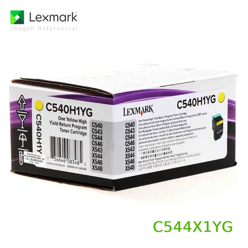 Tóner Lexmark C544X1YG este cartucho está hecho para impresoras Lexmark X544dtn
