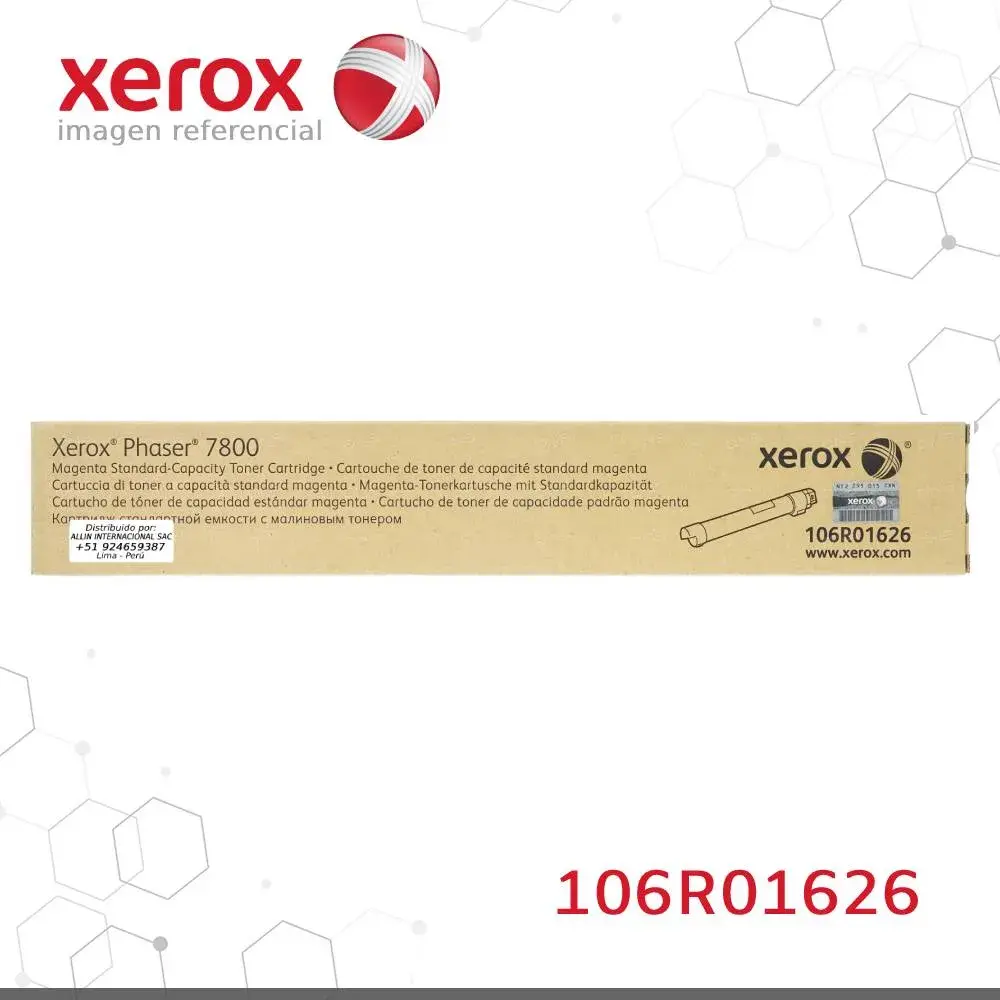 Tóner Xerox 106R01626 este cartucho está hecho para impresoras Phaser 7800