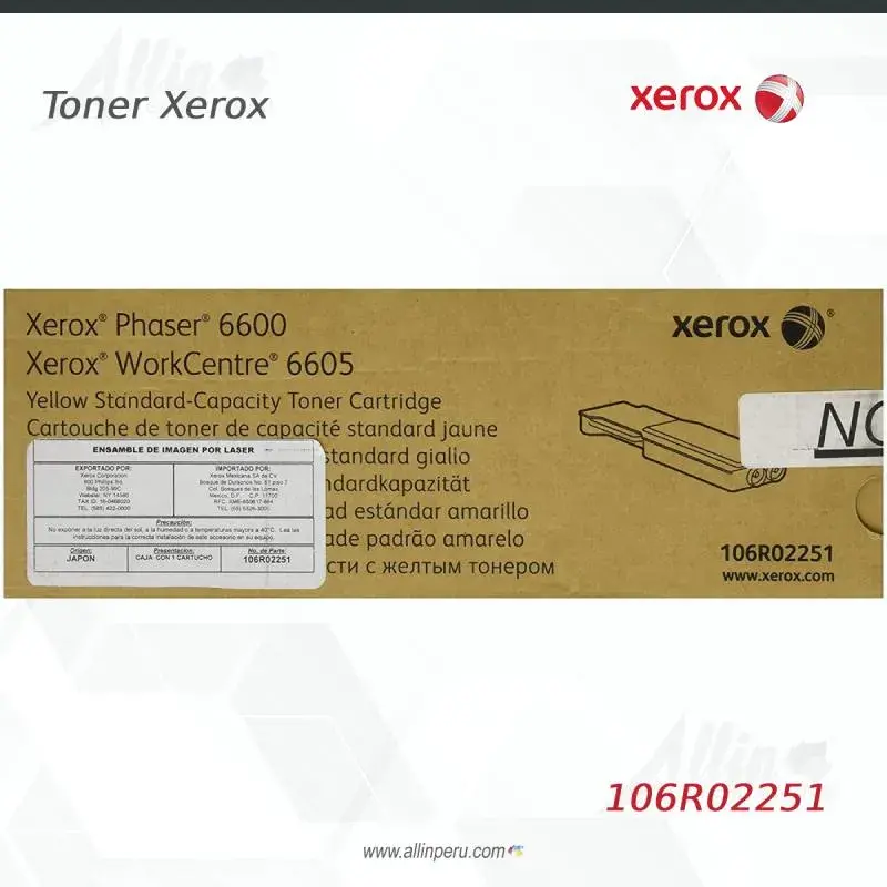 Tóner Xerox 106R02251 este cartucho está hecho para impresoras Phaser 6600