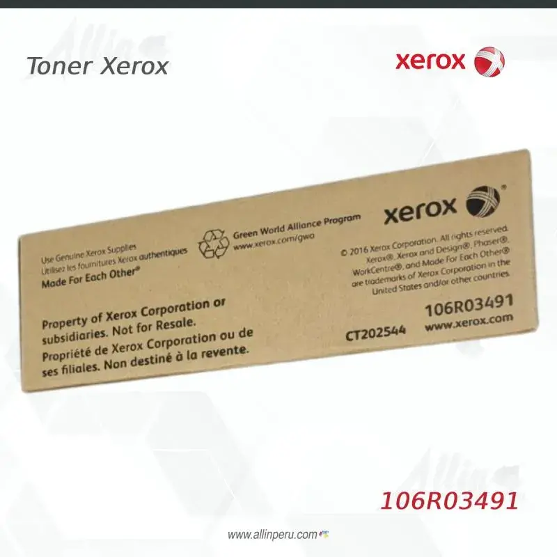 Tóner Xerox 106R03491 este cartucho está hecho para impresoras Phaser 6510