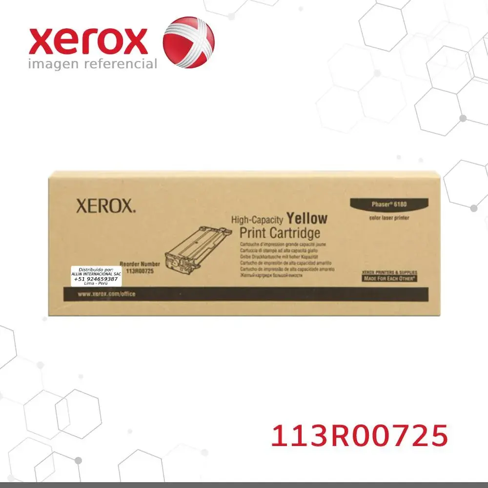 Tóner Xerox 113R00725 este cartucho está hecho para impresoras Phaser 6180