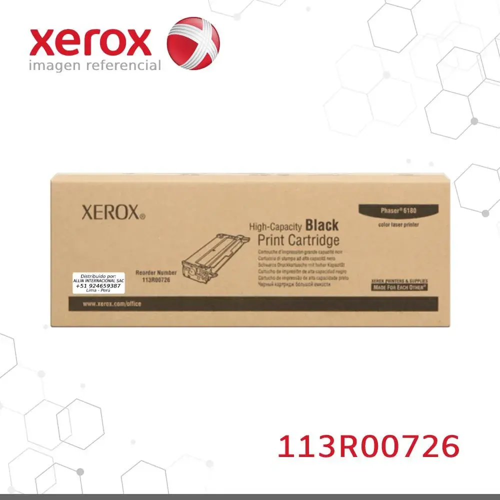 Tóner Xerox 113R00726 este cartucho está hecho para impresoras Phaser 6180