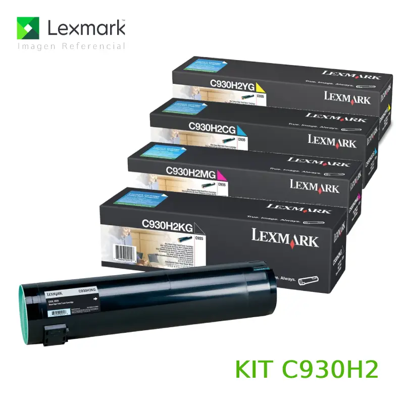 Kit de Tóner Lexmark C930H2 C935【 C930H2KG, C930H2CG, C930H2MG, C930H2YG 】Alto rendimiento