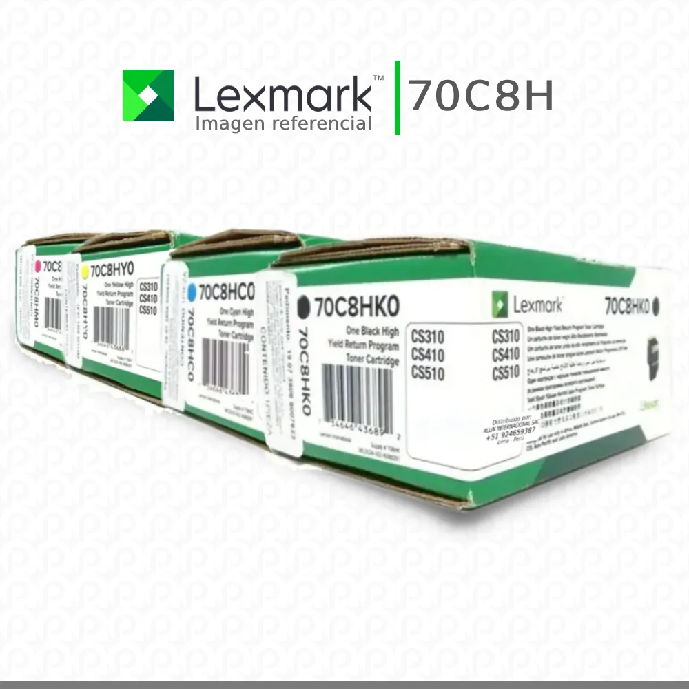 Kit Tóner 70C8H Lexmark para impresoras Lexmark CS310dn, CS510de