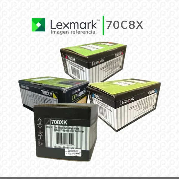 Kit Tóner 70C8X Lexmark 70C8XK0, 70C8XM0, 70C8XC0, 70C8XY0 Lexmark CS510de
