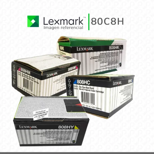 Kit Tóner 80C8H Lexmark【80C8HC0, 80C8HY0, 80C8HM0, 80C8HK0】
