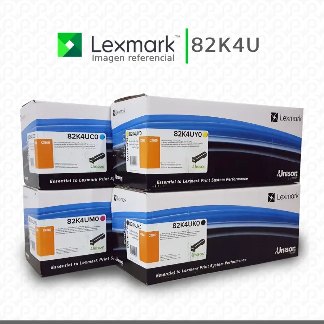 Kit Tóner 82K4U Lexmark 82K4UC0, 82K4UM0, 82K4UY0, 82K4UK0 para impresora CX860