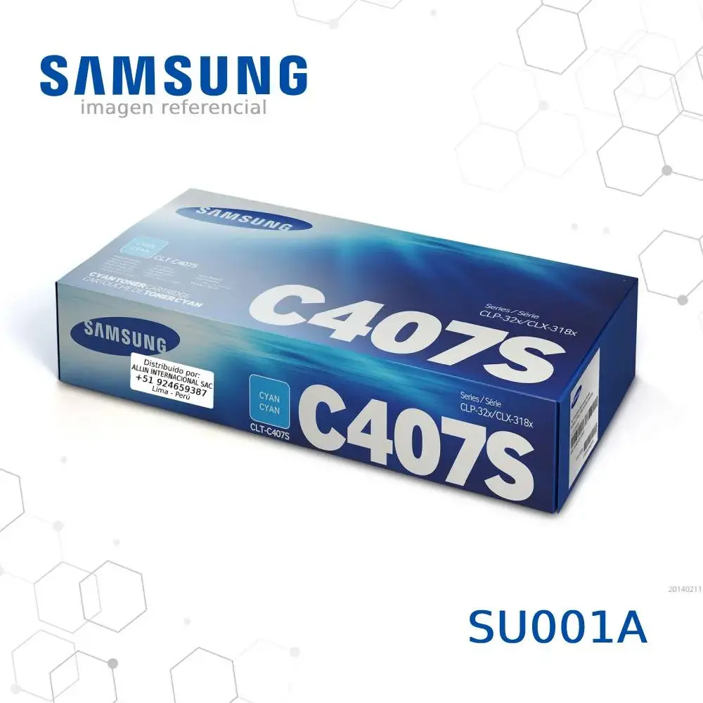 Tóner SU001A Samsung CLT-C407S este cartucho es compatible con impresoras Samsung CCLP-320