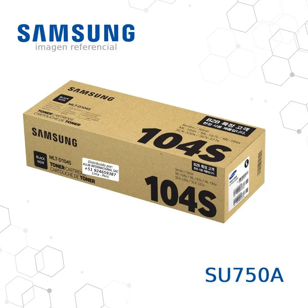Tóner SU750A Samsung MLT-D104S este cartucho es compatible con impresoras Samsung Xpress ML-1660