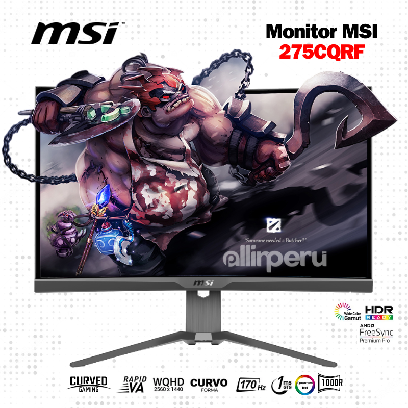 Monitor MSI Curvo MAG 275CQRF QD 27" WQHD 170Hz para juegos