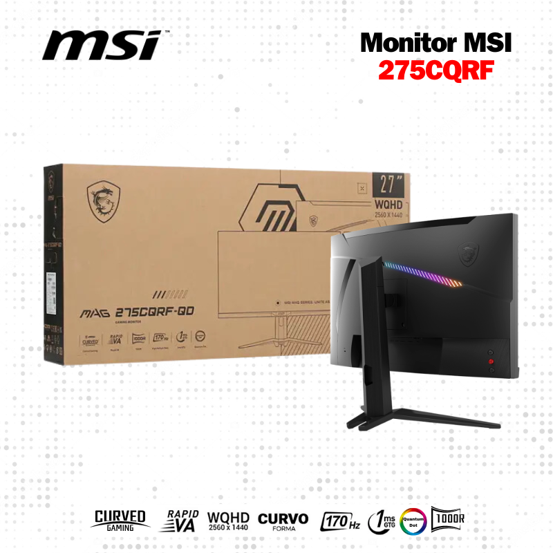 Monitor MSI Curvo MAG 275CQRF QD 27" WQHD 170Hz para juegos