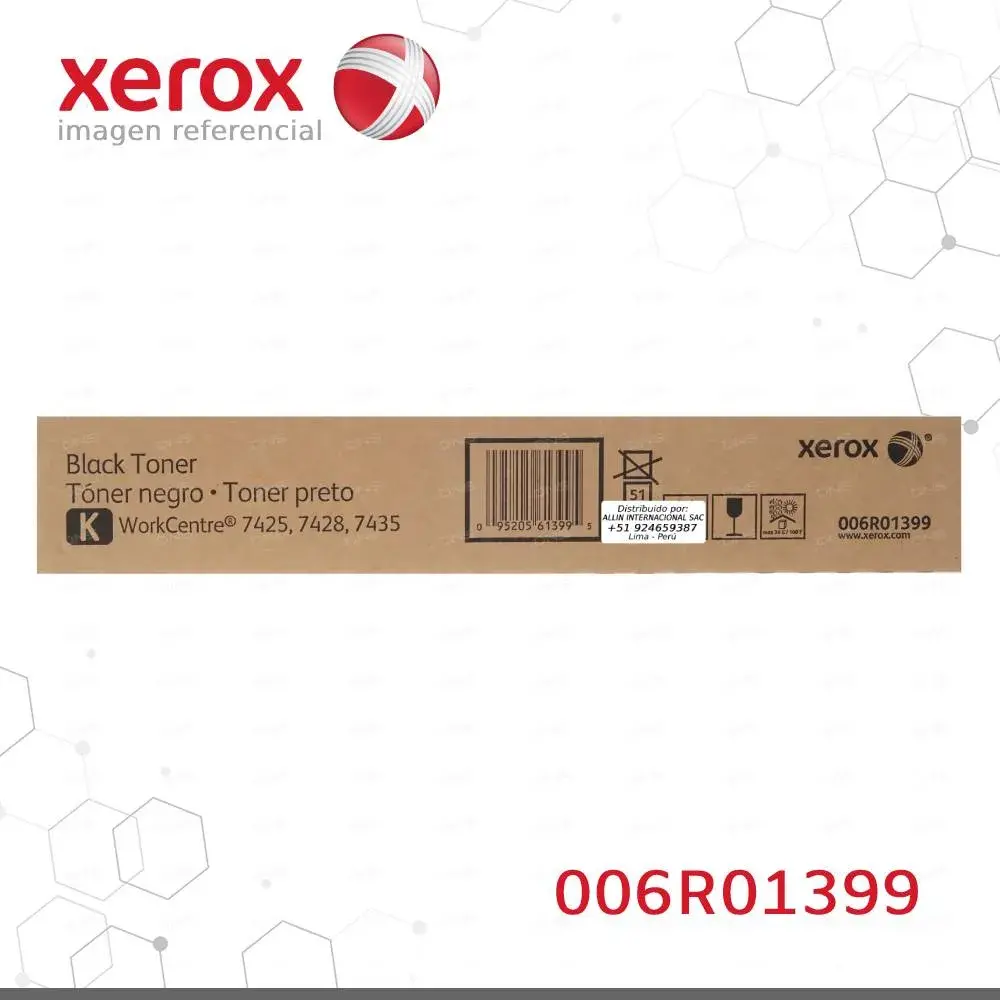 Toner Xerox 006R01399 Negro 26K Workcentre 7428, 7435, 7445 Alta capacidad