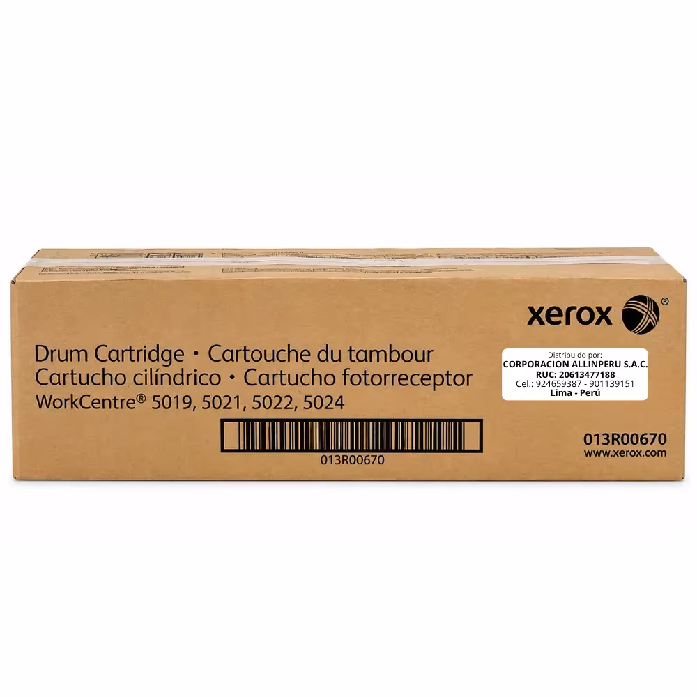Foto de tambor Xerox 013R00670 negro original, vista frontal