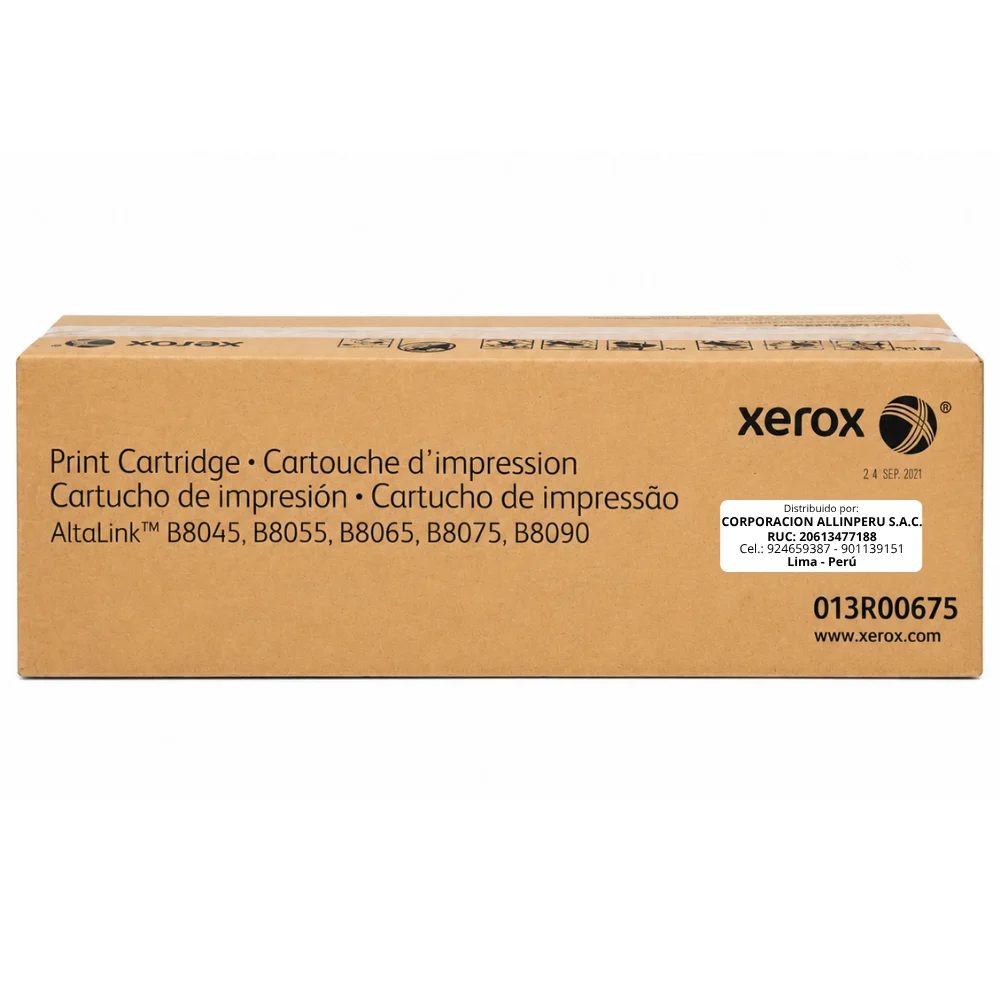 Foto de drum Xerox 013R00675 AltaLink B8045 vista frontal sobre fondo blanco