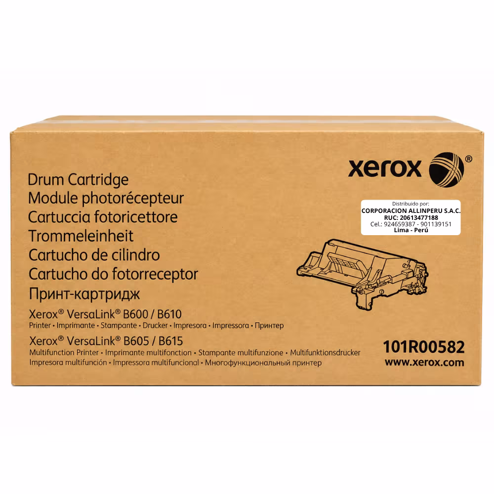 Foto de tambor xerox 101r00582 negro original vista frontal