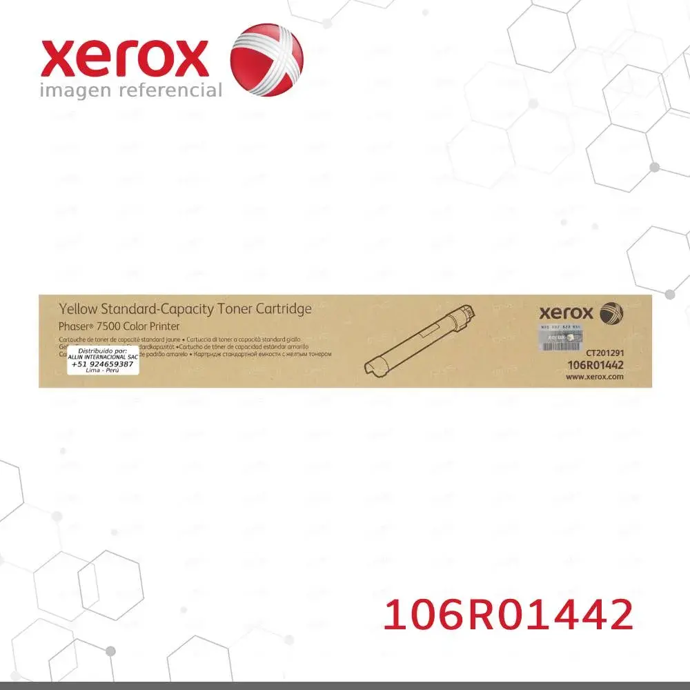 Toner Xerox 106R01442 Amarillo 9.6K Phaser 7500 Capacidad estandar