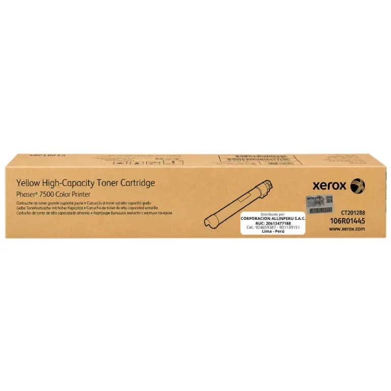 Tóner Xerox 106R01445 Yellow Alta Capacidad original sellado vista frontal
