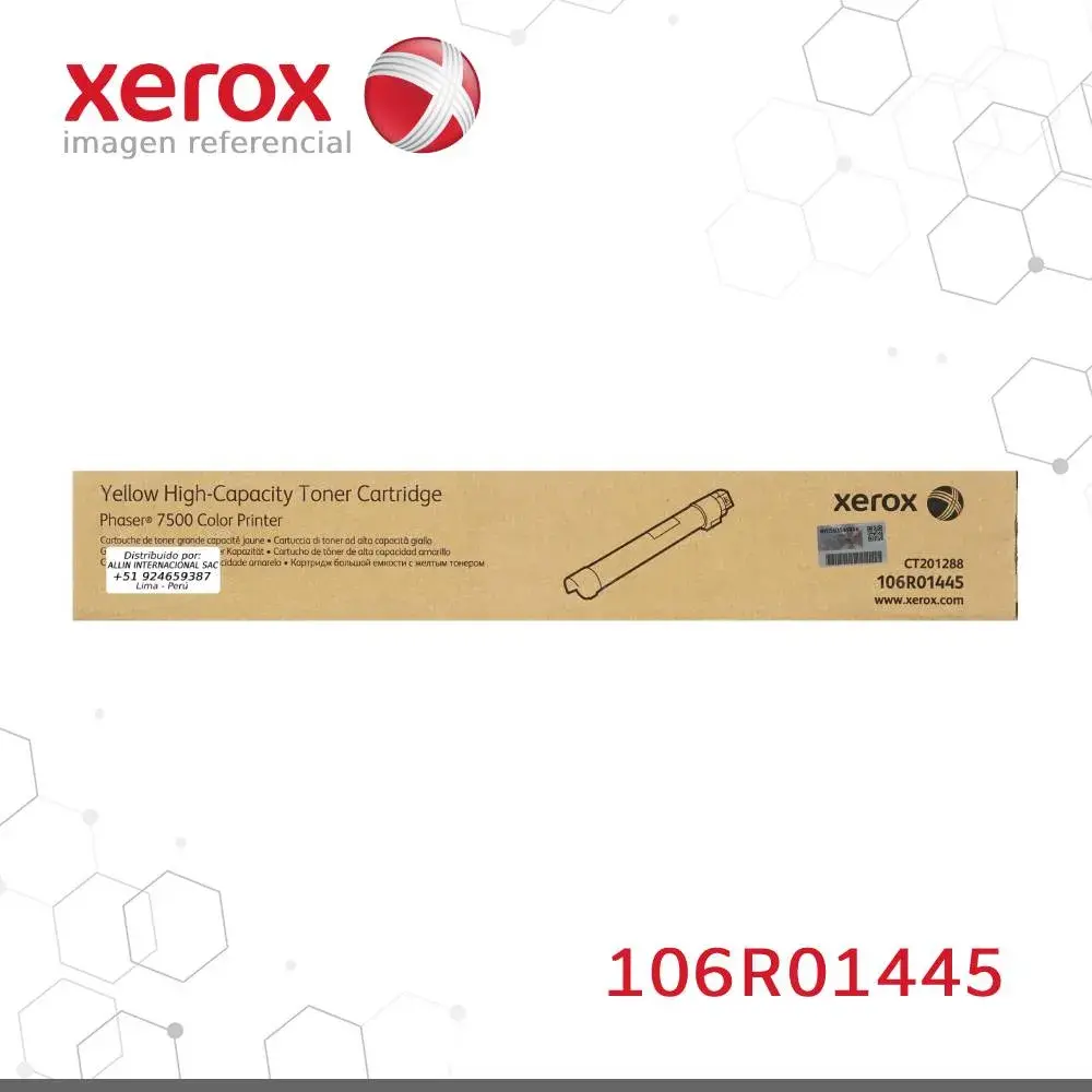 106R01445.webp Toner Xerox 106R01445 Amarillo 17.8K Phaser 7500 Alta capacidad - Imagen 1