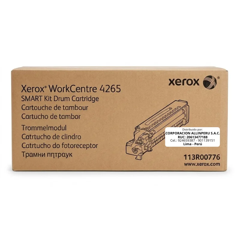 Foto de kit drum Xerox 113R00776 negro original, vista frontal sobre fondo blanco