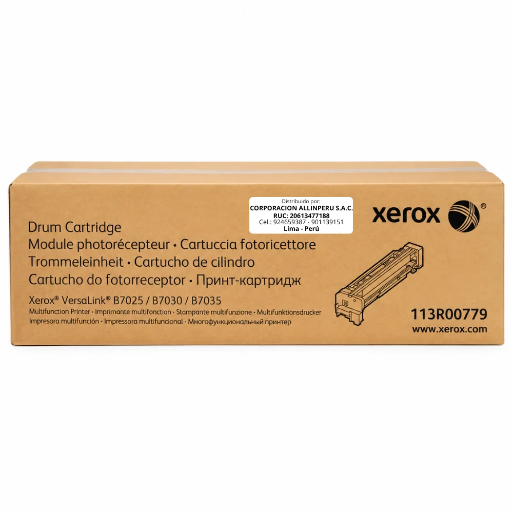 Foto de drum Xerox 113R00779 VersaLink B7025 vista frontal del cartucho de tambor negro