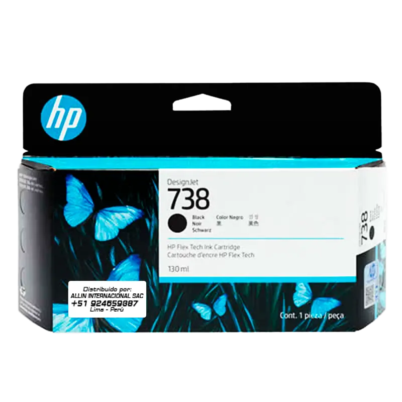 Tinta HP 738 Negro 130ml - Modelo 498N4A