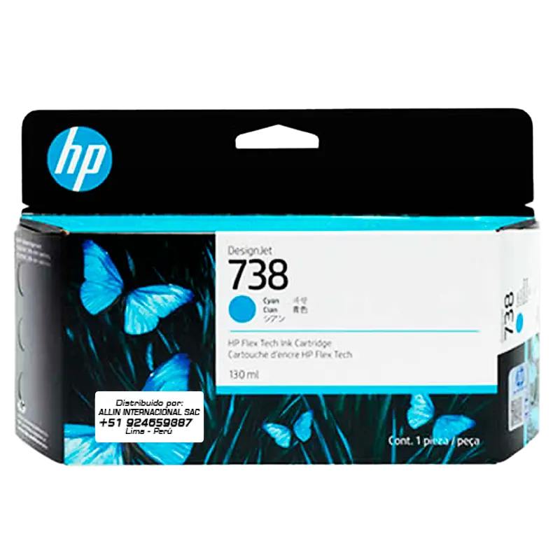 Tinta HP 738 Cyan 130ml - Modelo 498N5A