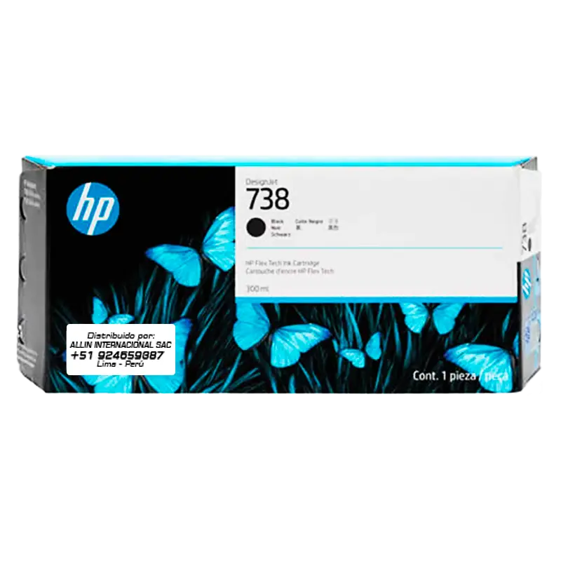 498N8A.webp Tinta HP 738 negro 300ml - Modelo 498N8A - Imagen 1