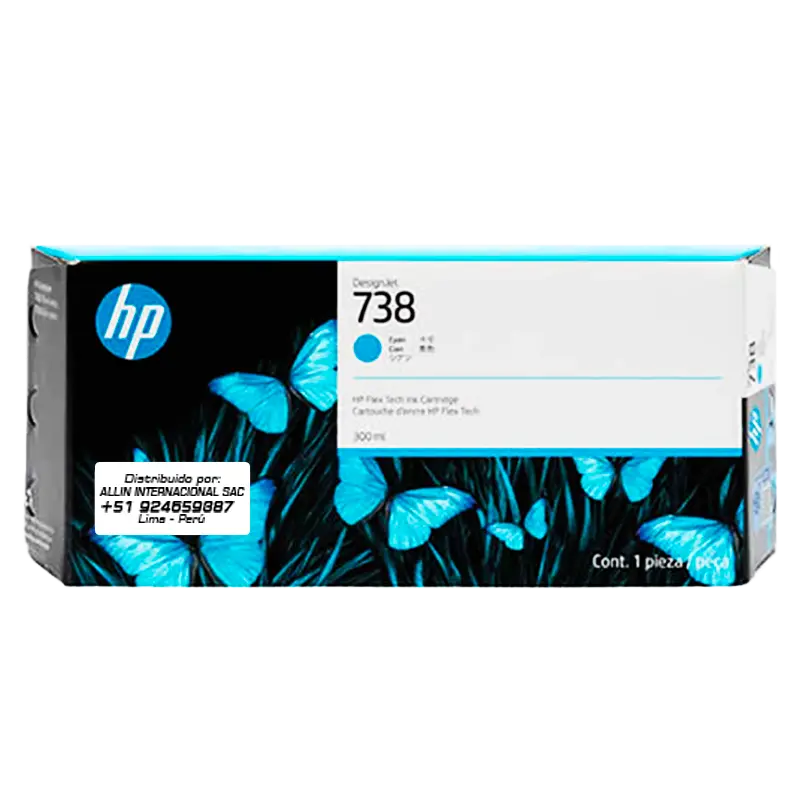 Tinta HP 738 Cyan 300ml - Modelo 676M6A