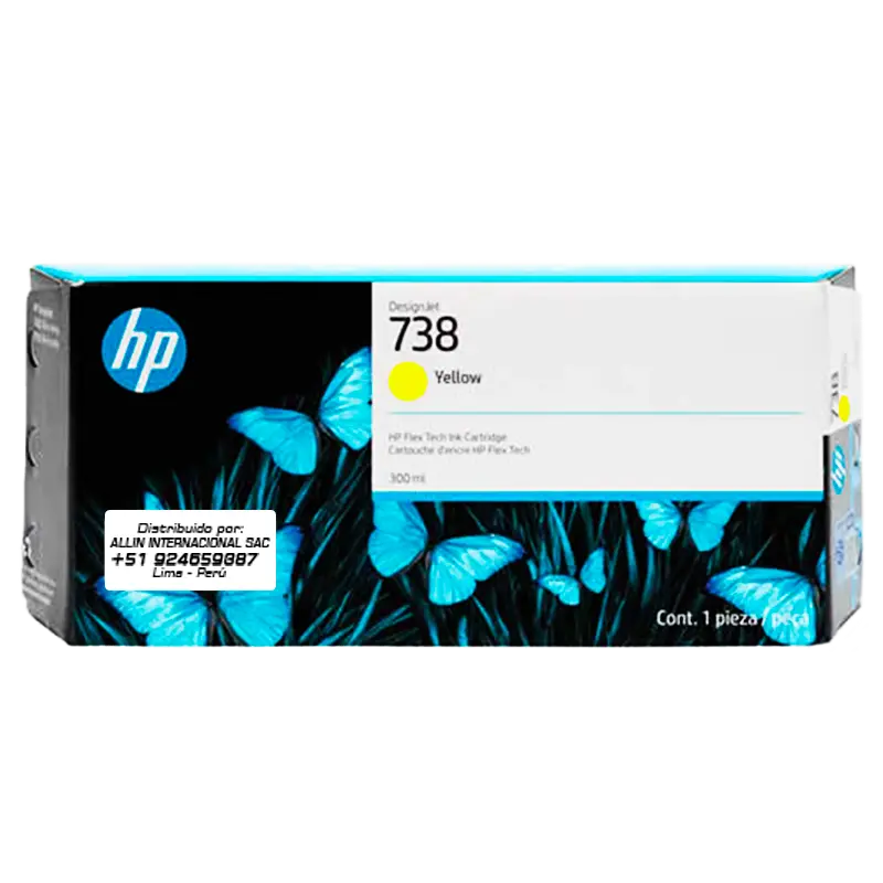 Tinta HP 738 Amarillo 300ml - Modelo 676M8A