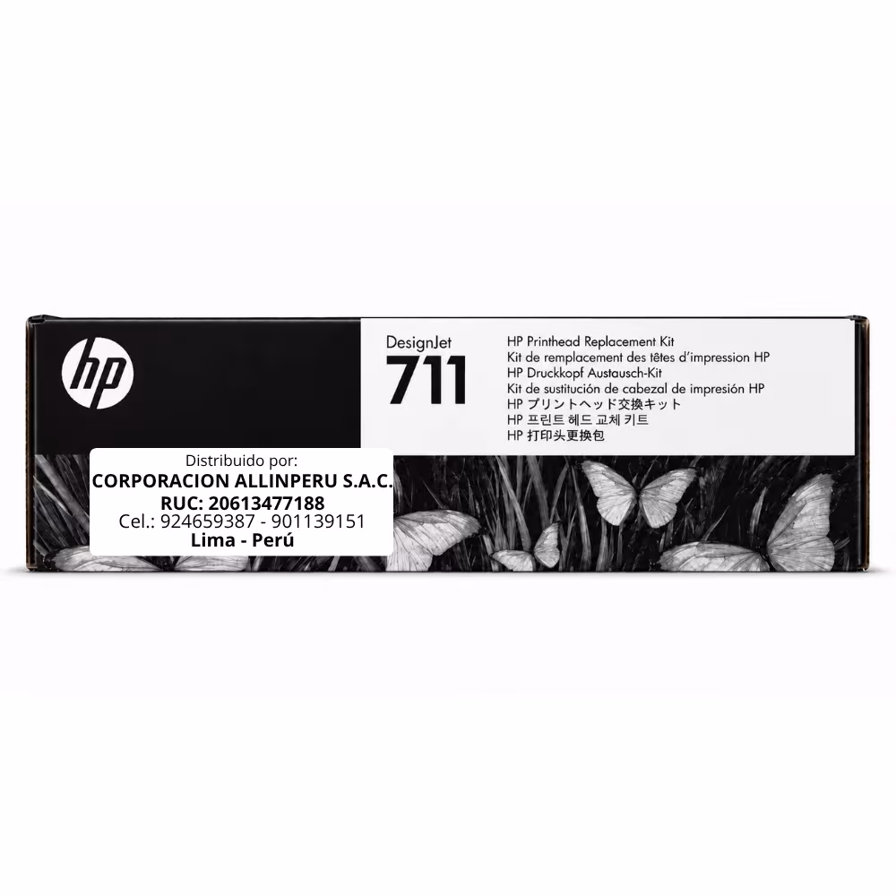 Foto de cabezal HP 711 C1Q10A original de 4 colores vista frontal