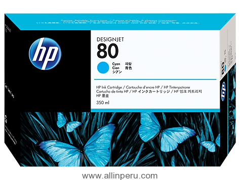 Tinta HP® 80 Cyan C4846A, 350-Ml